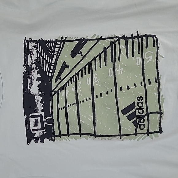 Adidas Boy's Light Blue shirt with football field size XL (18-20) - Picture 2 of 4